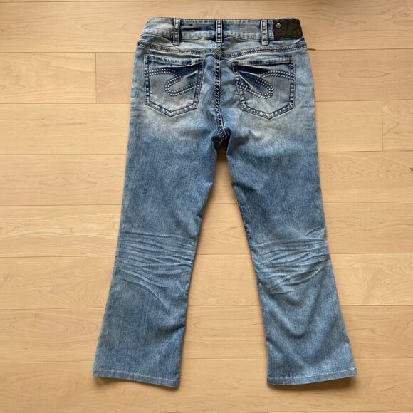 Silver Jeans silver Suki Women Medium Rise Straight Leg Jeans 32 Bleach tie dye - Picture 2 of 13